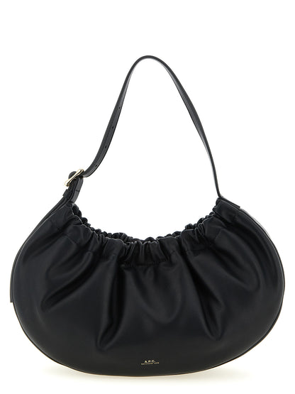 Shoulder Bag by A.P.C. for women in leather cotton polyethylene black & hooped features a effortless chic silhouette with a secure magnetic, ample , and versatile shoulder-strap, adjustable-strap & handle for a effortless chic finish.