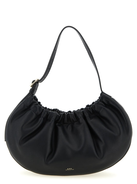 Shoulder Bag by A.P.C. for women in leather cotton polyethylene black & hooped features a effortless chic silhouette with a secure magnetic, ample , and versatile shoulder-strap, adjustable-strap & handle for a effortless chic finish.