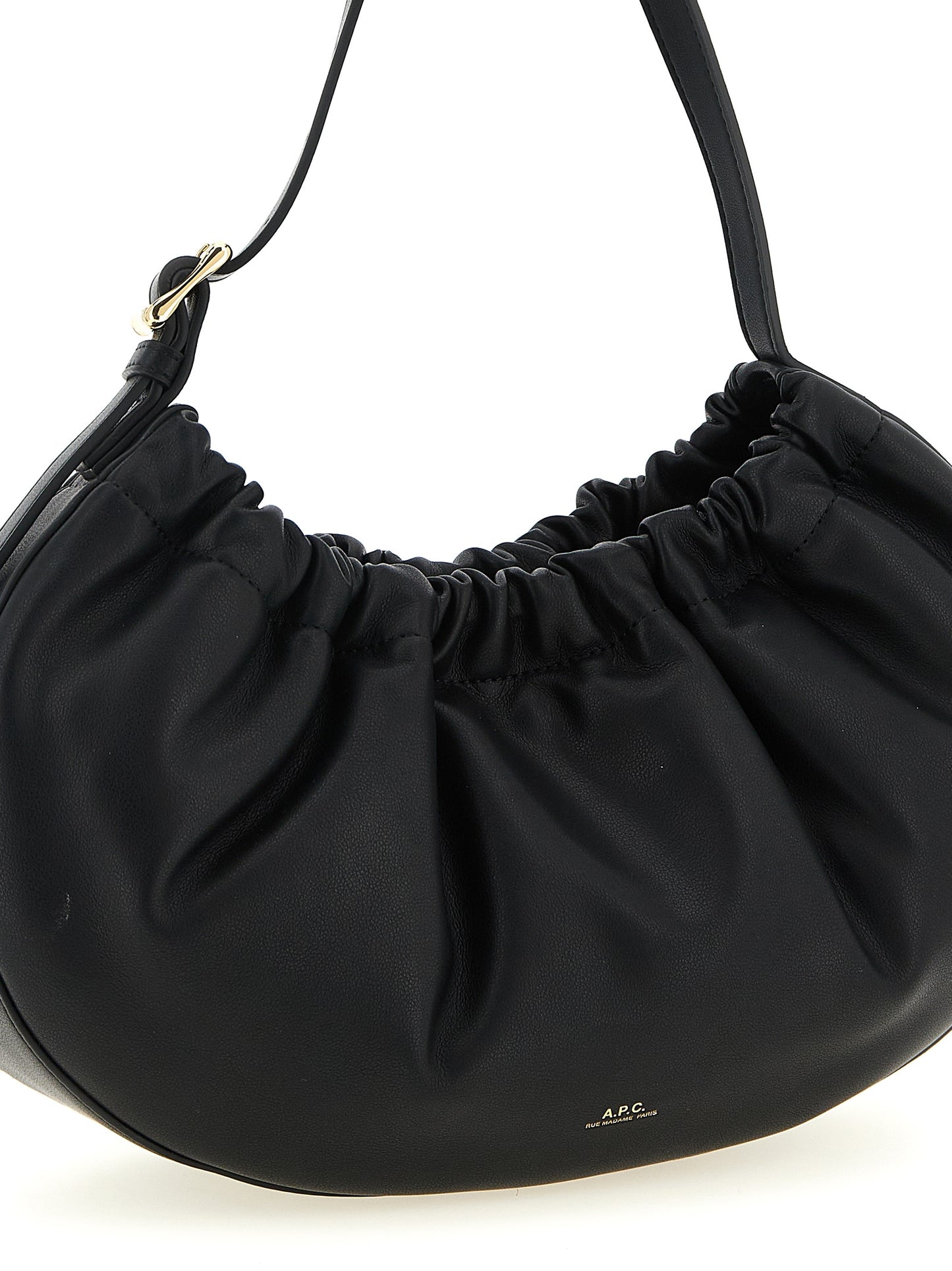 Shoulder Bag by A.P.C. for women in leather cotton polyethylene black & hooped features a effortless chic silhouette with a secure magnetic, ample , and versatile shoulder-strap, adjustable-strap & handle for a effortless chic finish.
