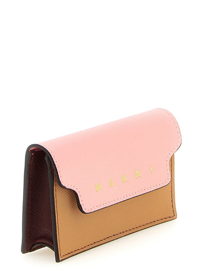 Cardholder Card Case by Marni for women in calfskin leather multicolor features a sleek silhouette, showcasing the sleek design of the Calfskin Leather Cardholder Card Case with functional card-organization for a premium look.