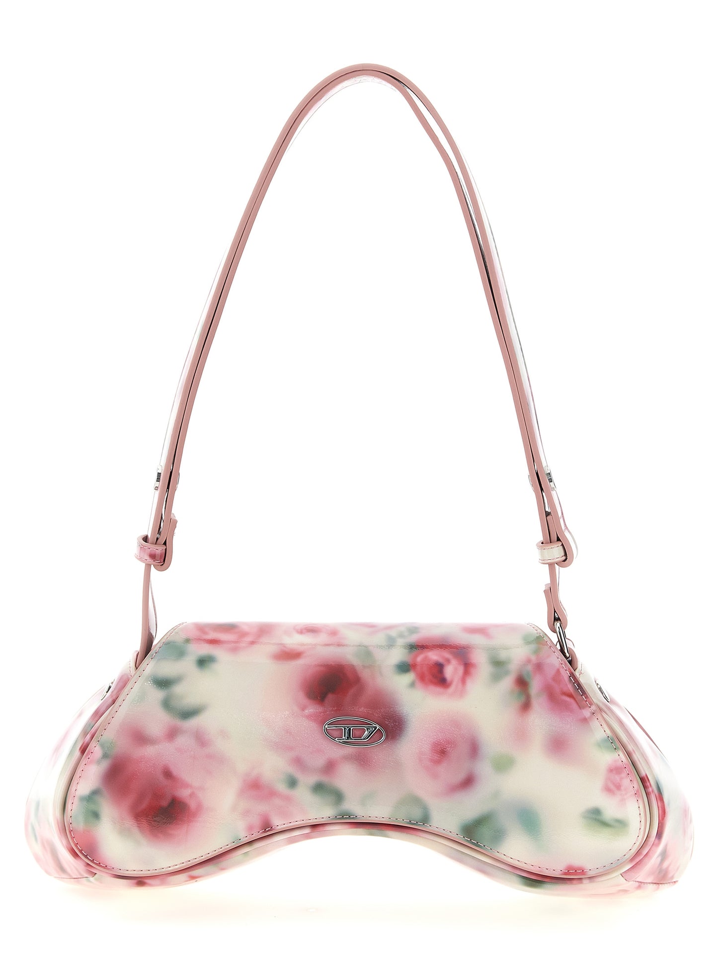 2-in-1 Shoulder & Crossbody Flap Bag by Diesel for women in polyethylene & polyurethane multicolor & print features an effortlessly chic silhouette with a secure flap & magnetic, ample , and versatile crossbody-strap, shoulder-strap, adjustable-strap & handle for effortlessly chic everyday luxury.