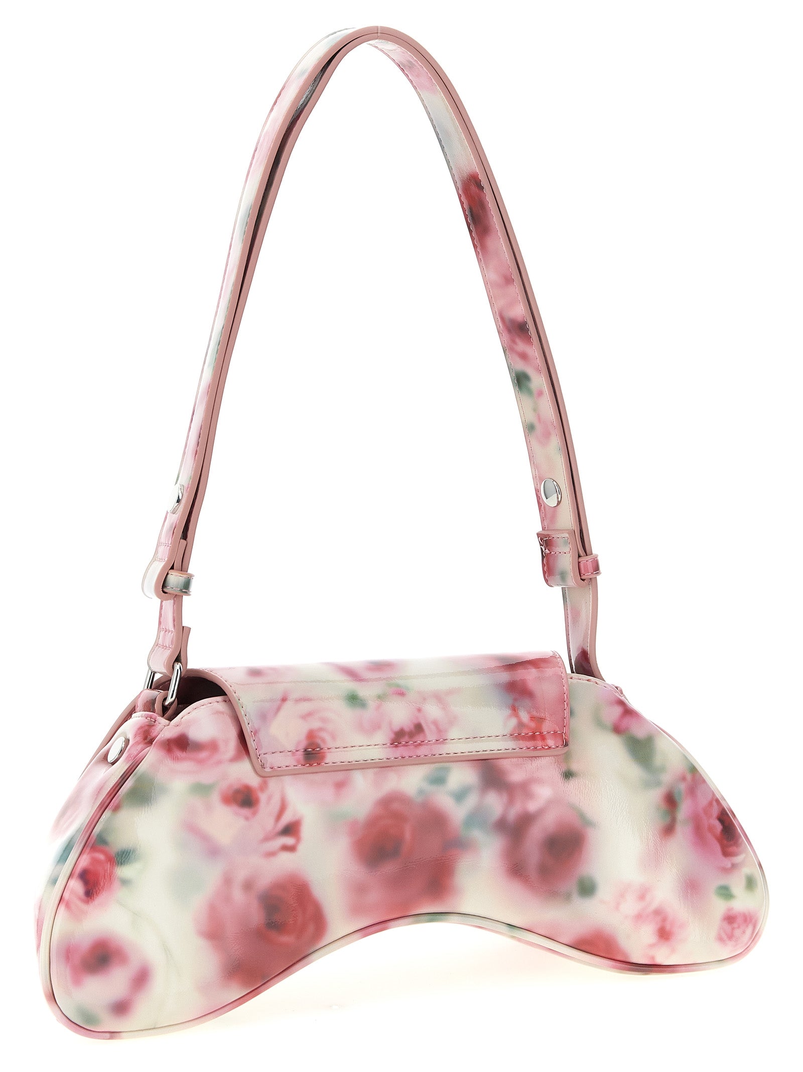 2-in-1 Shoulder & Crossbody Flap Bag by Diesel for women in polyethylene & polyurethane multicolor & print showcases a statuesque silhouette, artfully detailed with a secure flap & magnetic, organized , and versatile crossbody-strap, shoulder-strap, adjustable-strap & handle for a statuesque look.