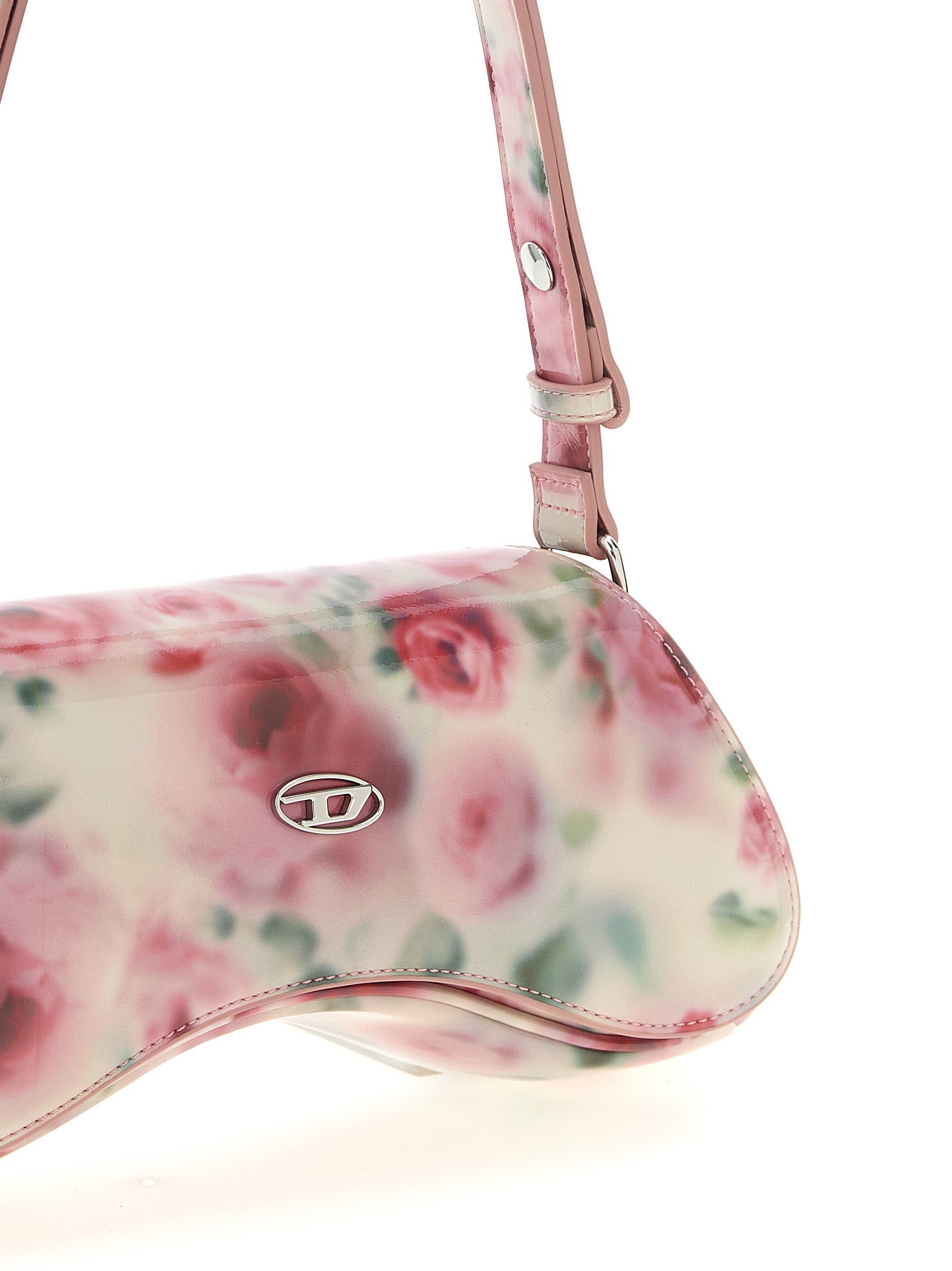 2-in-1 Shoulder & Crossbody Flap Bag by Diesel for women in polyethylene & polyurethane multicolor & print features a statuesque silhouette, showcasing a secure flap & magnetic and statuesque with versatile crossbody-strap, shoulder-strap, adjustable-strap & handle for a statuesque finish.