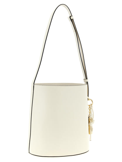 Small Shoulder Bucket Bag by Furla for women in calfskin leather white & print features a statuesque silhouette, showcasing a secure and statuesque with versatile shoulder-strap & adjustable-strap for a statuesque finish.