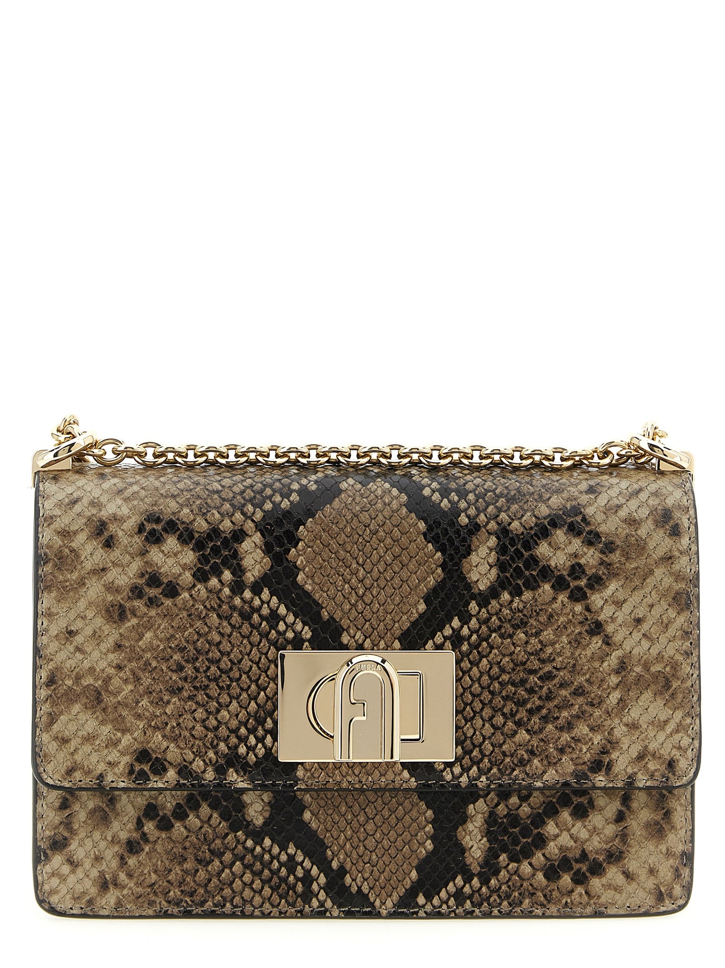 Mini 2-in-1 Shoulder & Crossbody Flap Handbag by Furla for women in leather gray showcases a versatile sophistication silhouette, featuring a secure flap, versatile sophistication , and versatile crossbody-strap & shoulder-strap for a versatile sophistication finish.