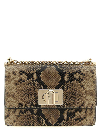 Mini 2-in-1 Shoulder & Crossbody Flap Handbag by Furla for women in leather gray showcases a versatile sophistication silhouette, featuring a secure flap, versatile sophistication , and versatile crossbody-strap & shoulder-strap for a versatile sophistication finish.