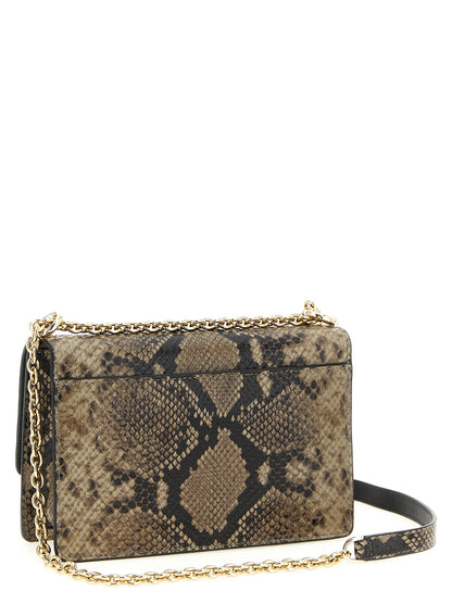 Mini 2-in-1 Shoulder & Crossbody Flap Handbag by Furla for women in leather gray features a multifaceted silhouette, showcasing a secure flap and multifaceted with versatile crossbody-strap & shoulder-strap for multifaceted style.