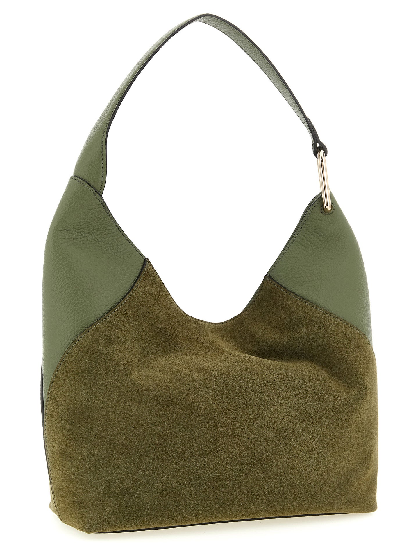 Medium Shoulder Bag by Furla for women in calfskin leather bicolour, green & signature features a effortless chic silhouette with a secure magnetic, ample , and versatile shoulder-strap & handle for a effortless chic finish.