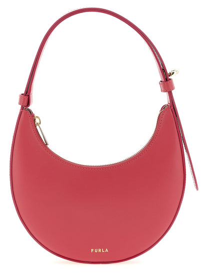 Mini Shoulder Crescent Bag by Furla for women in bos taurus calf suede leather fuchsia features a effortless chic silhouette with a secure zipper, ample , and versatile shoulder-strap, adjustable-strap & handle for a effortless chic finish.