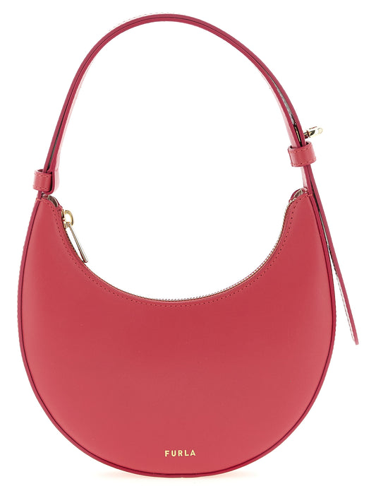 Mini Shoulder Crescent Bag by Furla for women in bos taurus calf suede leather fuchsia features a effortless chic silhouette with a secure zipper, ample , and versatile shoulder-strap, adjustable-strap & handle for a effortless chic finish.