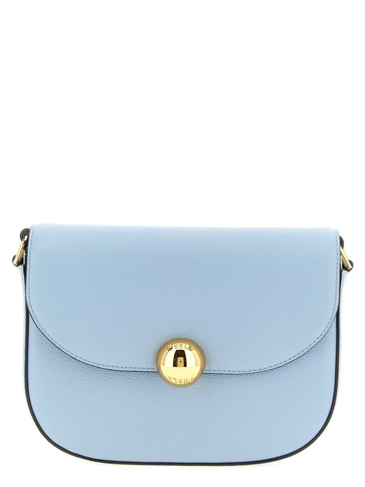 Crossbody Flap Handbag by Furla for women in calfskin leather light-blue features an versatile silhouette, showcasing a secure flap & magnetic and versatile with versatile crossbody-strap, shoulder-strap & adjustable-strap for a versatile finish.