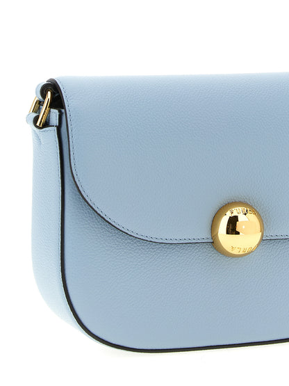 Crossbody Flap Handbag by Furla for women in calfskin leather light-blue features a multifaceted silhouette, showcasing a secure flap & magnetic and multifaceted with versatile crossbody-strap, shoulder-strap & adjustable-strap for multifaceted style.