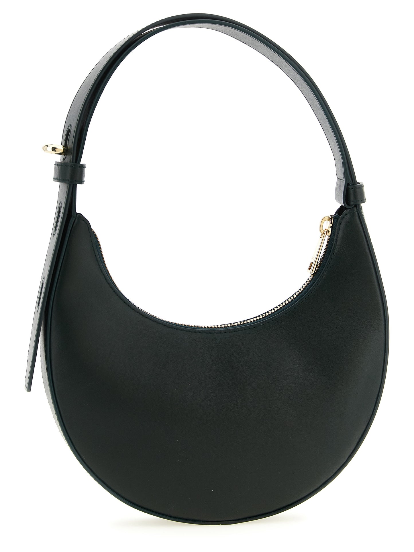 Furla Delizia Calfskin Leather Mini Shoulder Crescent Bag - Bicolour Dark Green
