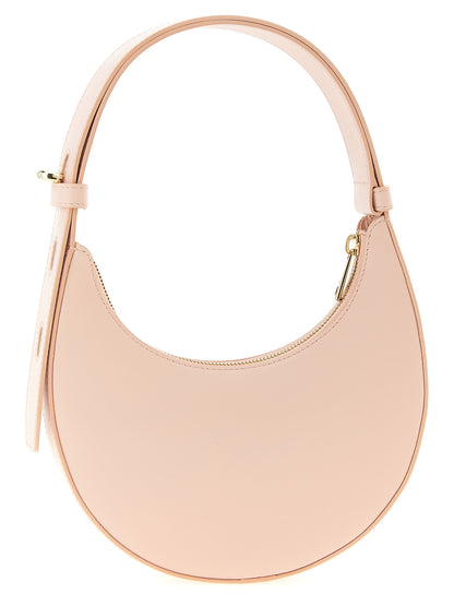 Mini Shoulder Crescent Bag by Furla for women in bos taurus calf suede leather multicolor, pink & signature features a effortless sophistication silhouette, secured by a zipper with ample and versatile shoulder-strap, adjustable-strap & handle for a effortless sophistication finish.