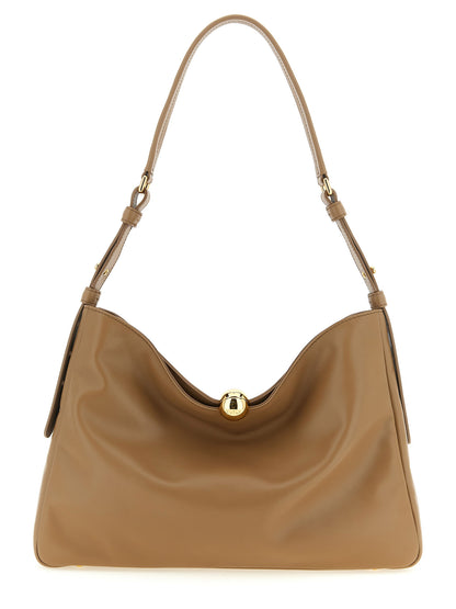 Furla Sfera Calfskin Leather Shoulder Bag - Beige
