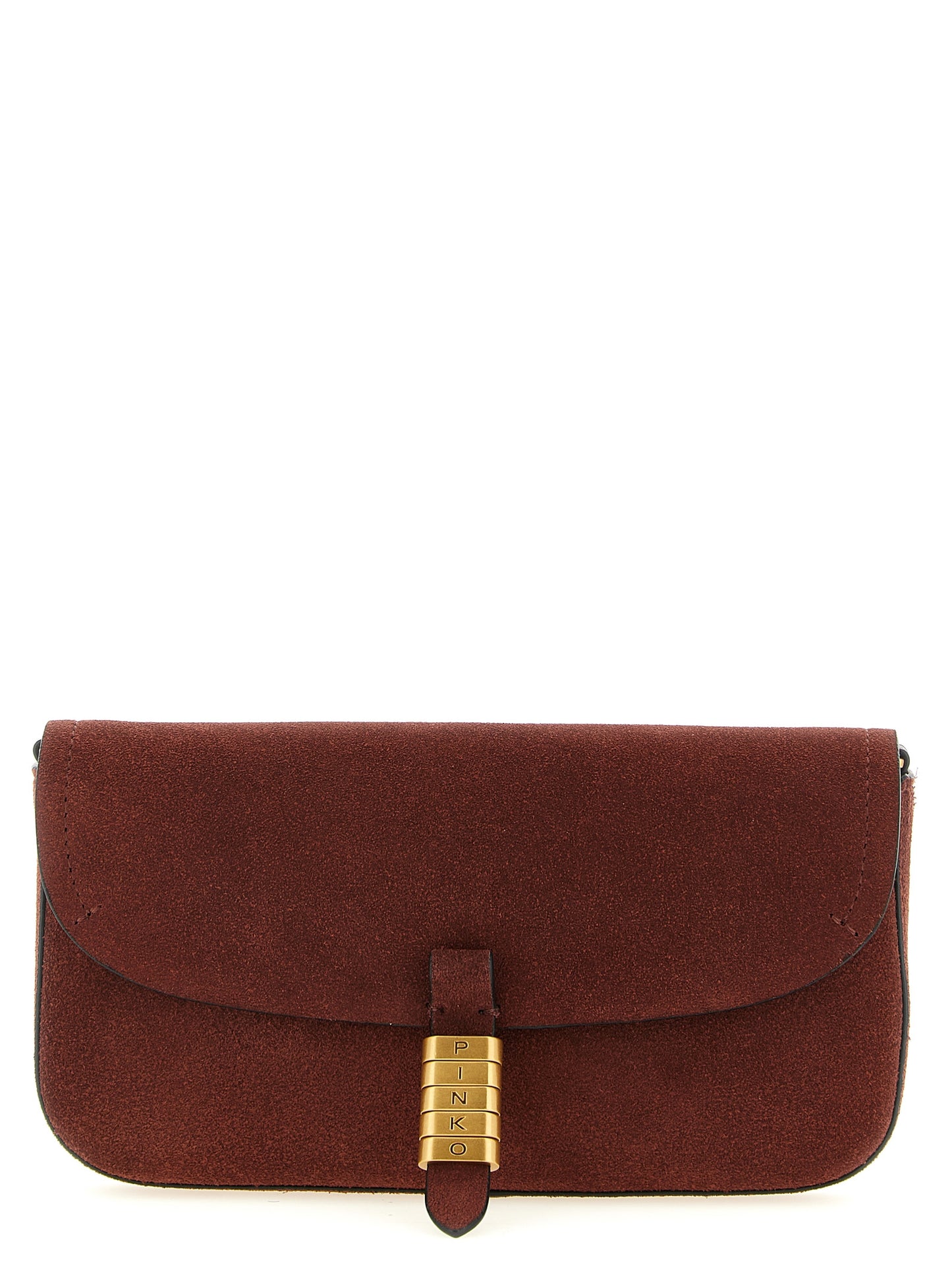Medium Shoulder Saddle Bag by PINKO for women in cotton & leather bordeaux features a effortless chic silhouette with a secure flap & magnetic, ample , and versatile shoulder-strap & detachable-strap for a effortless chic finish.