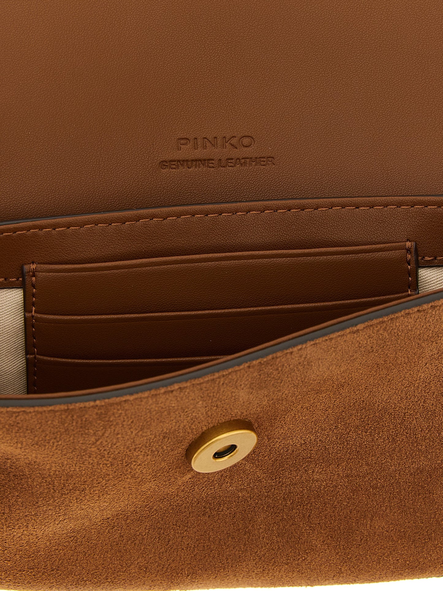 Medium Shoulder Saddle Bag by PINKO for women in cotton & leather brown features a effortless sophistication silhouette, secured by a flap & magnetic with ample and versatile shoulder-strap for a effortless sophistication finish.