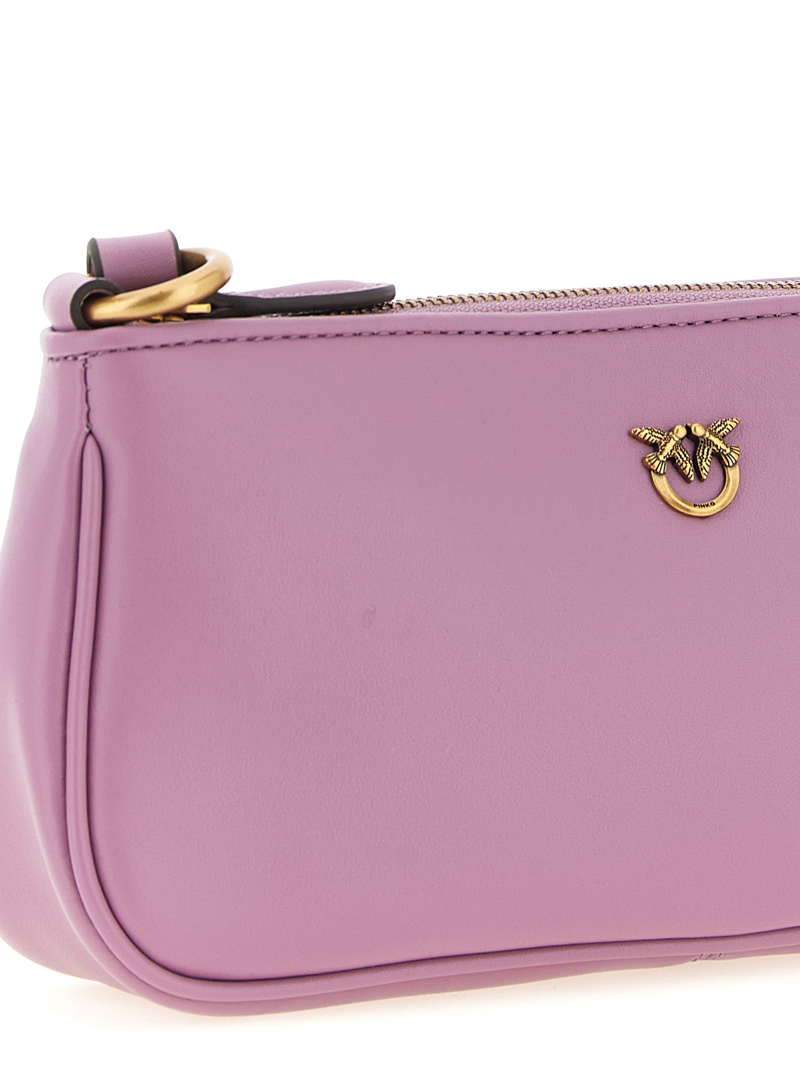 Mini Crossbody Half Moon Handbag by PINKO for women in bos taurus calf suede leather multicolor & pink features an multi-faceted design with a secure zipper, ample , and versatile crossbody-strap, shoulder-strap & adjustable-strap for a multi-faceted finish.