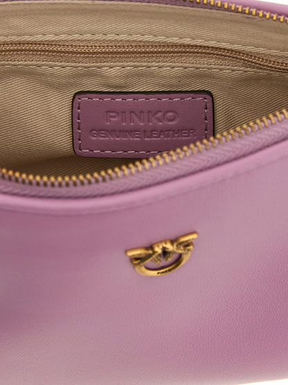 Mini Crossbody Half Moon Handbag by PINKO for women in bos taurus calf suede leather multicolor & pink showcases a versatile sophistication silhouette, featuring a secure zipper, versatile sophistication , and versatile crossbody-strap, shoulder-strap & adjustable-strap for a versatile sophistication finish.