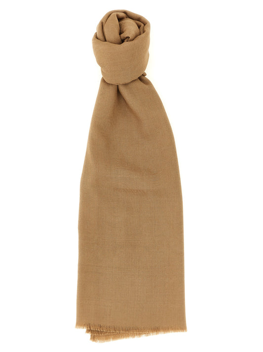 Scarf by Max Mara for women in wool & silk brown, patterned, paisley & jacquard showcases a on trend silhouette, artfully capturing the on trend essence of the Wool & Silk Stole Wrap Fringes Scarf design with a sophisticated finish.