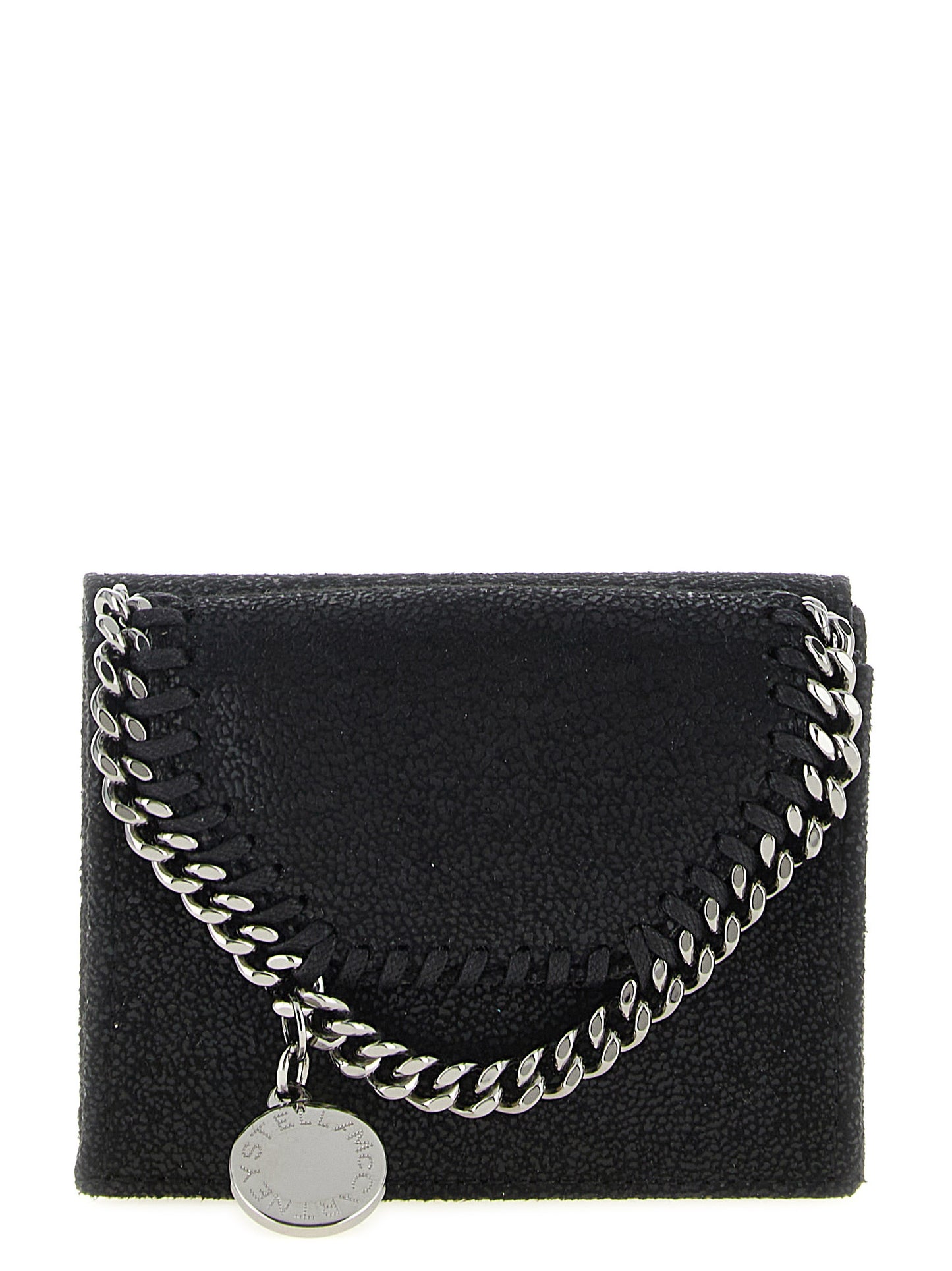 Cardholder Card Case by Stella McCartney for women in goat leather & aluminium black & monogram features a polished Falabella Goat Leather & Aluminium Cardholder Card Case design with polished card-organization.