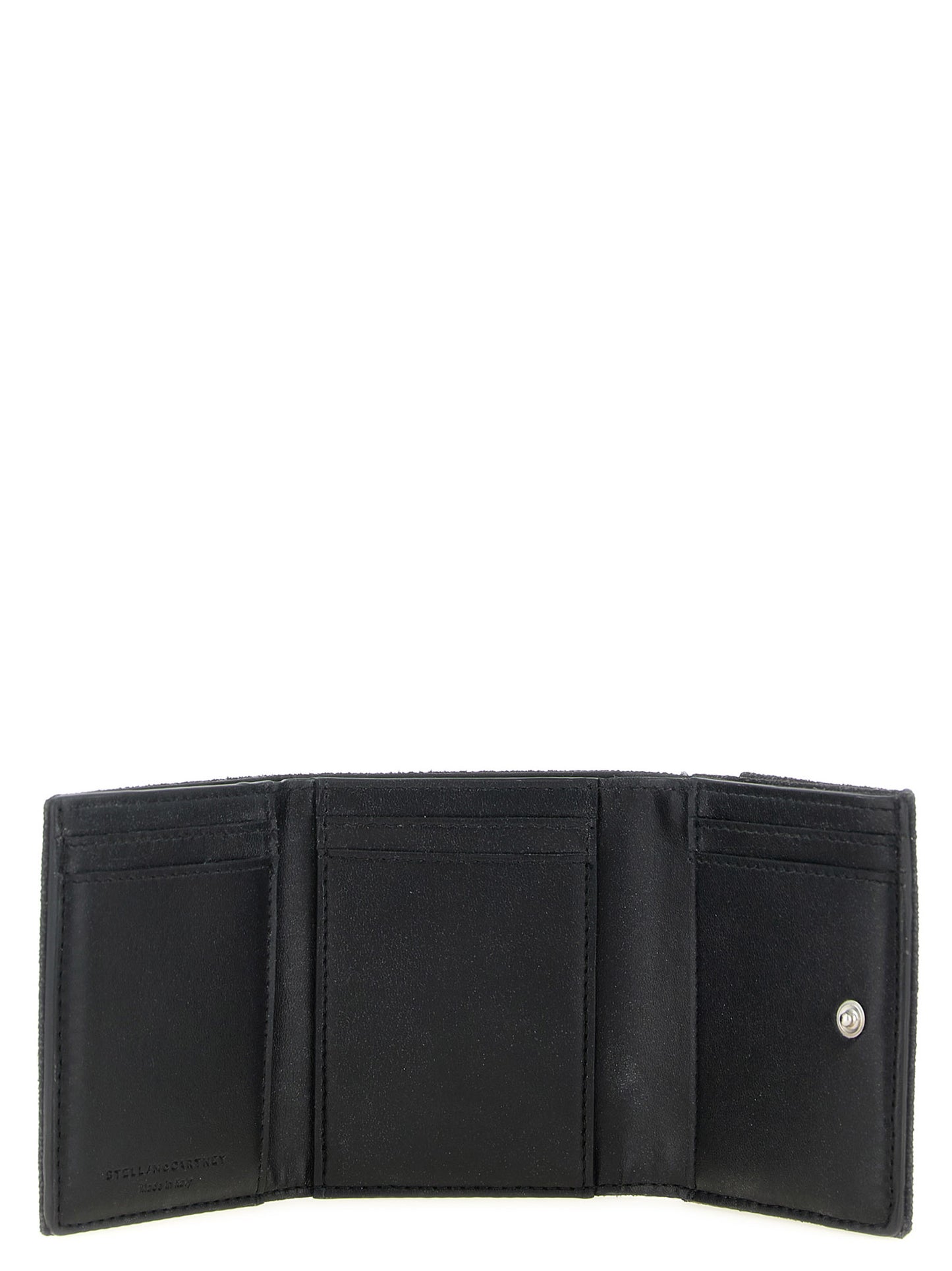 Cardholder Card Case by Stella McCartney for women in goat leather & aluminium black & monogram features a distinguished silhouette, showcasing the distinguished design of the Falabella Goat Leather & Aluminium Cardholder Card Case with refined card-organization.