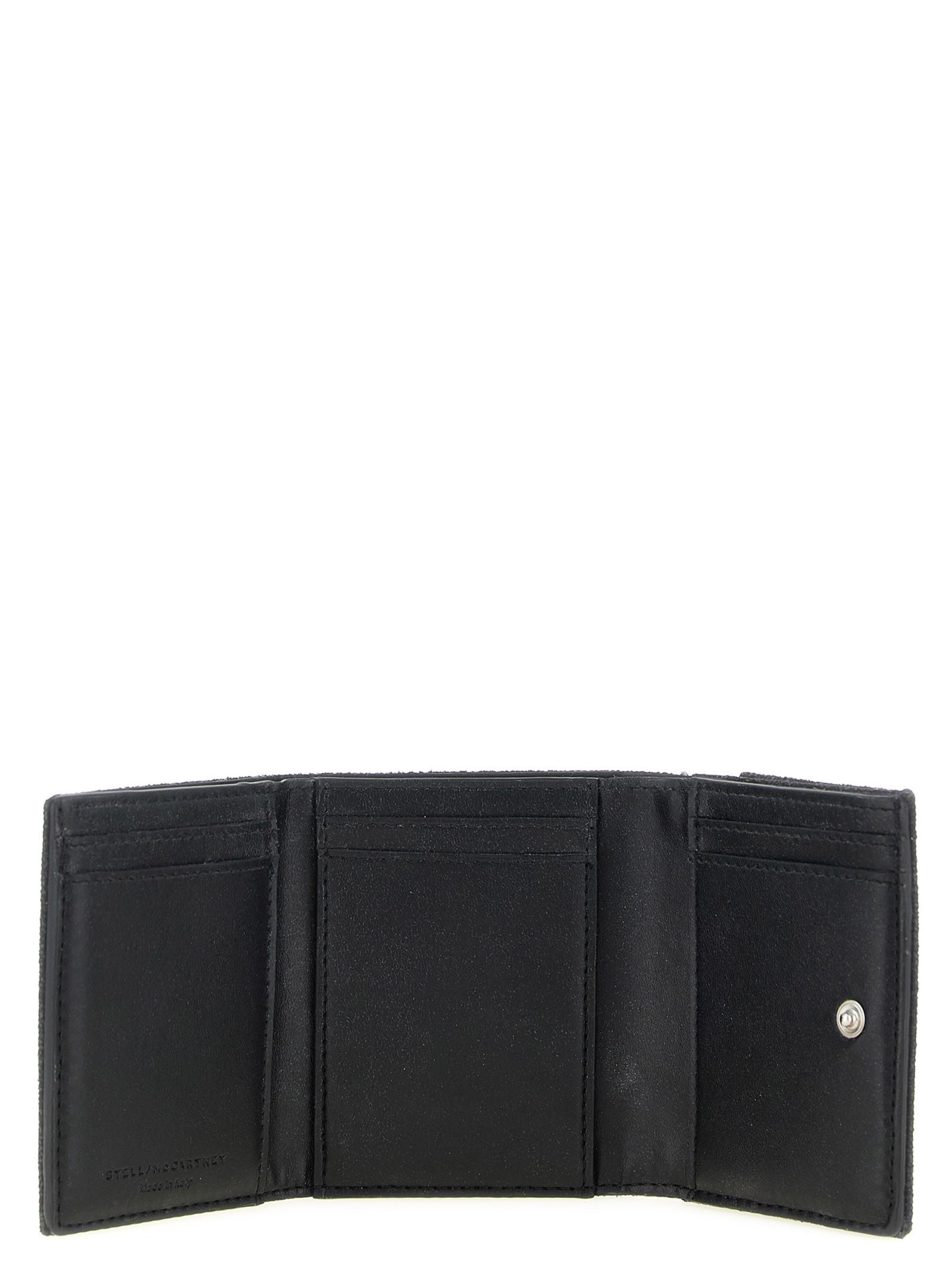 Cardholder Card Case by Stella McCartney for women in goat leather & aluminium black & monogram features a distinguished silhouette, showcasing the distinguished design of the Falabella Goat Leather & Aluminium Cardholder Card Case with refined card-organization.