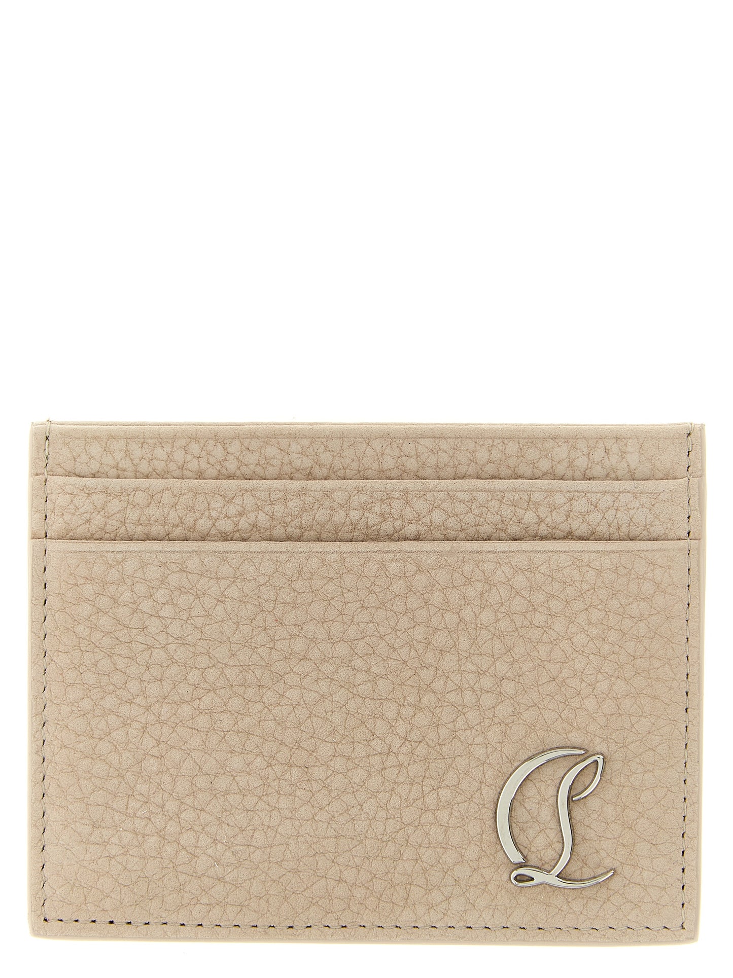 Cardholder Card Case by Christian Louboutin for men in calfskin leather beige features an refined silhouette from the Mooncrest Calfskin Leather Cardholder Card Case collection, highlighting refined card-organization for a premium and sophisticated look.