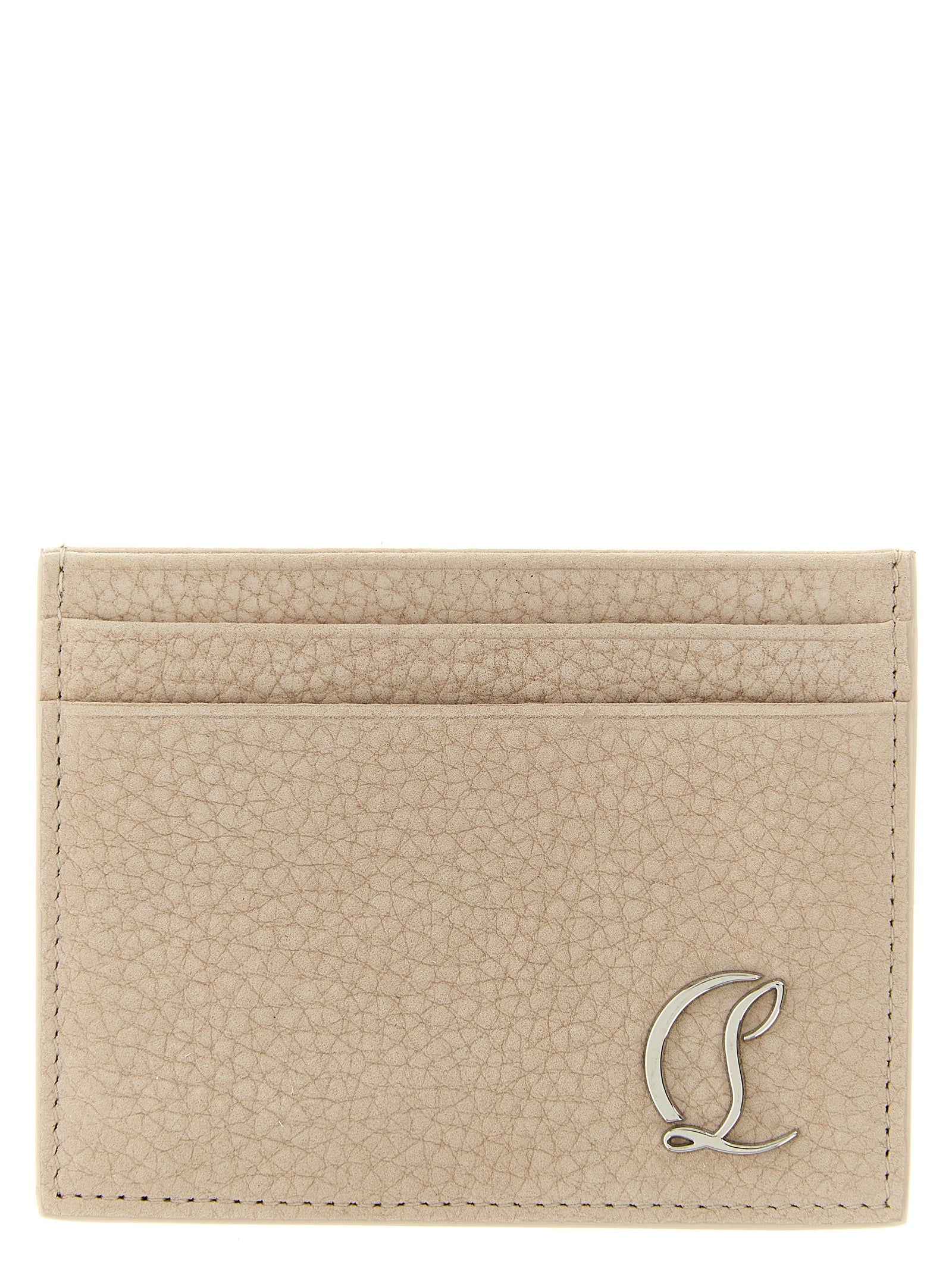 Cardholder Card Case by Christian Louboutin for men in calfskin leather beige features an refined silhouette from the Mooncrest Calfskin Leather Cardholder Card Case collection, highlighting refined card-organization for a premium and sophisticated look.