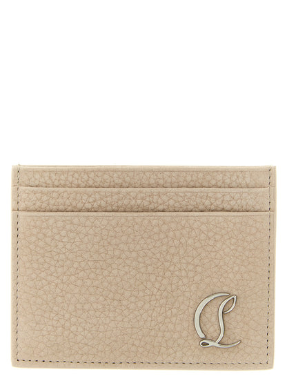 Cardholder Card Case by Christian Louboutin for men in calfskin leather beige features an refined silhouette from the Mooncrest Calfskin Leather Cardholder Card Case collection, highlighting refined card-organization for a premium and sophisticated look.
