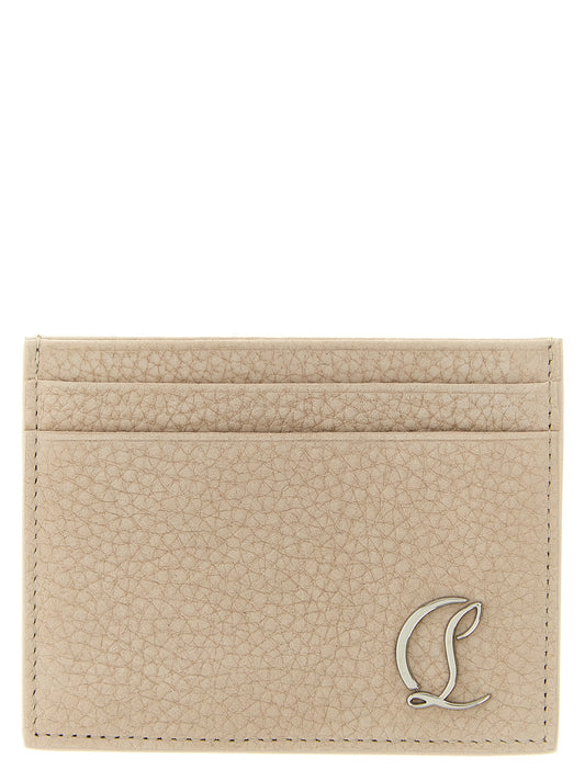 Cardholder Card Case by Christian Louboutin for men in calfskin leather beige features an refined silhouette from the Mooncrest Calfskin Leather Cardholder Card Case collection, highlighting refined card-organization for a premium and sophisticated look.