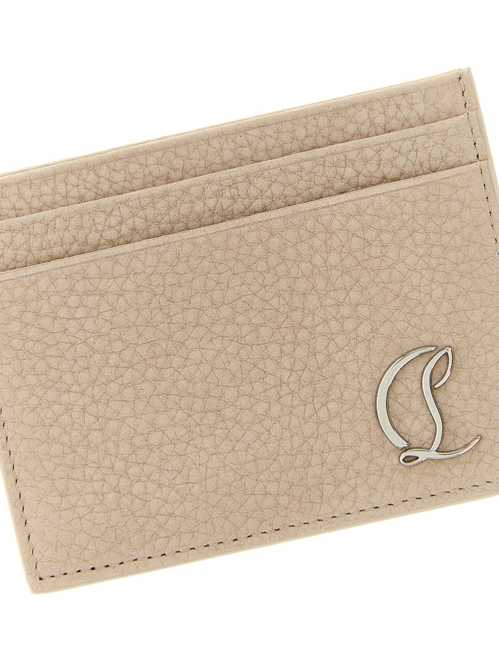 Cardholder Card Case by Christian Louboutin for men in calfskin leather beige features a refined silhouette, showcasing the elegant lines of the Mooncrest Calfskin Leather Cardholder Card Case alongside premium card-organization for a refined finish.