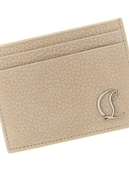 Cardholder Card Case by Christian Louboutin for men in calfskin leather beige features a refined silhouette, showcasing the elegant lines of the Mooncrest Calfskin Leather Cardholder Card Case alongside premium card-organization for a refined finish.