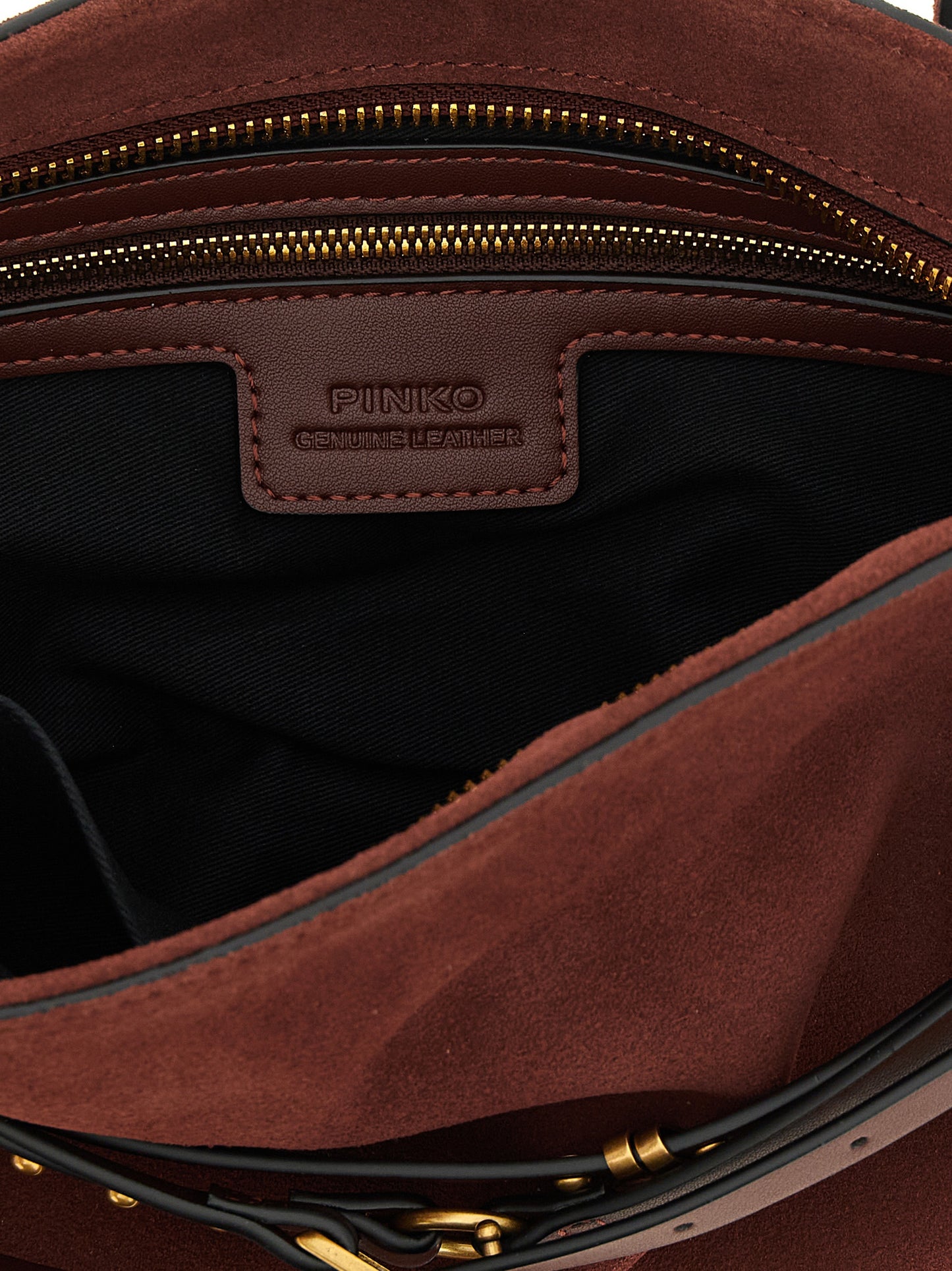 Medium Shoulder Bag by PINKO for women in leather & metal bordeaux features a statuesque silhouette, showcasing a secure zipper & buckle and statuesque with versatile shoulder-strap, adjustable-strap & belt-strap for a statuesque finish.
