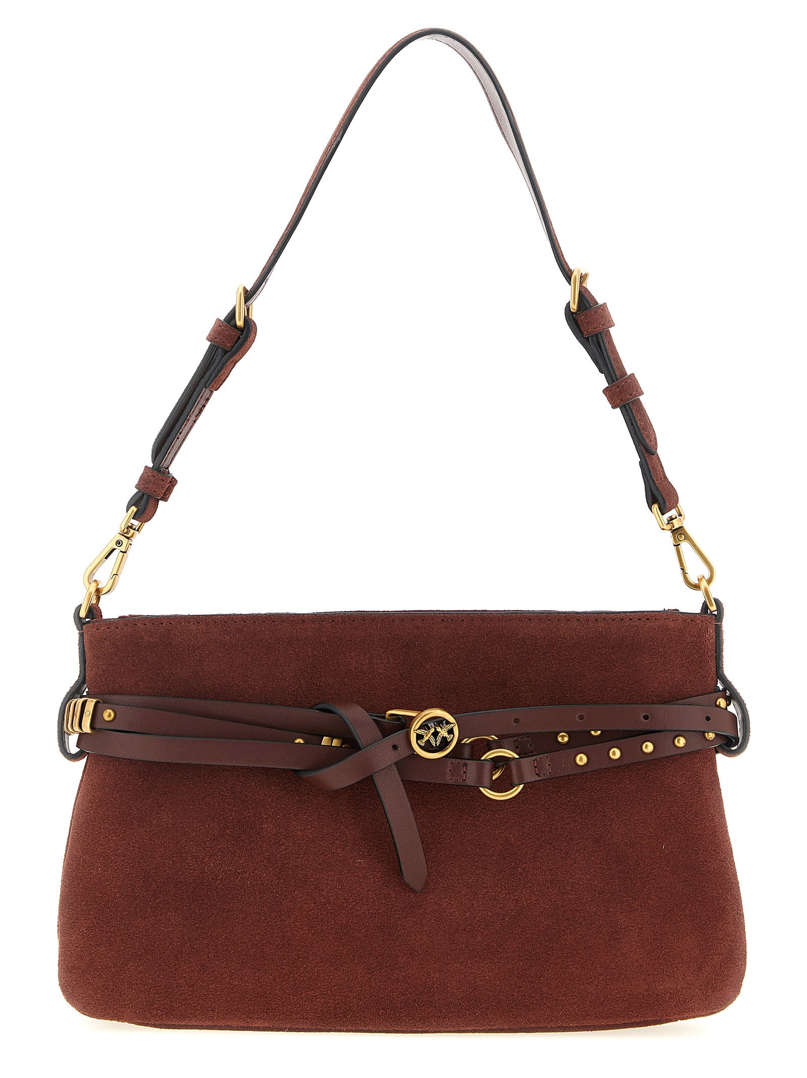Mini Shoulder Bag by PINKO for women in lamb leather bordeaux features a effortless sophistication silhouette, secured by a zipper & buckle with ample and versatile shoulder-strap, adjustable-strap, belt-strap & handle for a effortless sophistication finish.