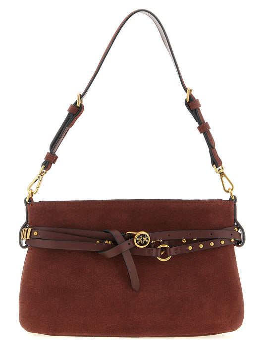Mini Shoulder Bag by PINKO for women in lamb leather bordeaux features a effortless sophistication silhouette, secured by a zipper & buckle with ample and versatile shoulder-strap, adjustable-strap, belt-strap & handle for a effortless sophistication finish.