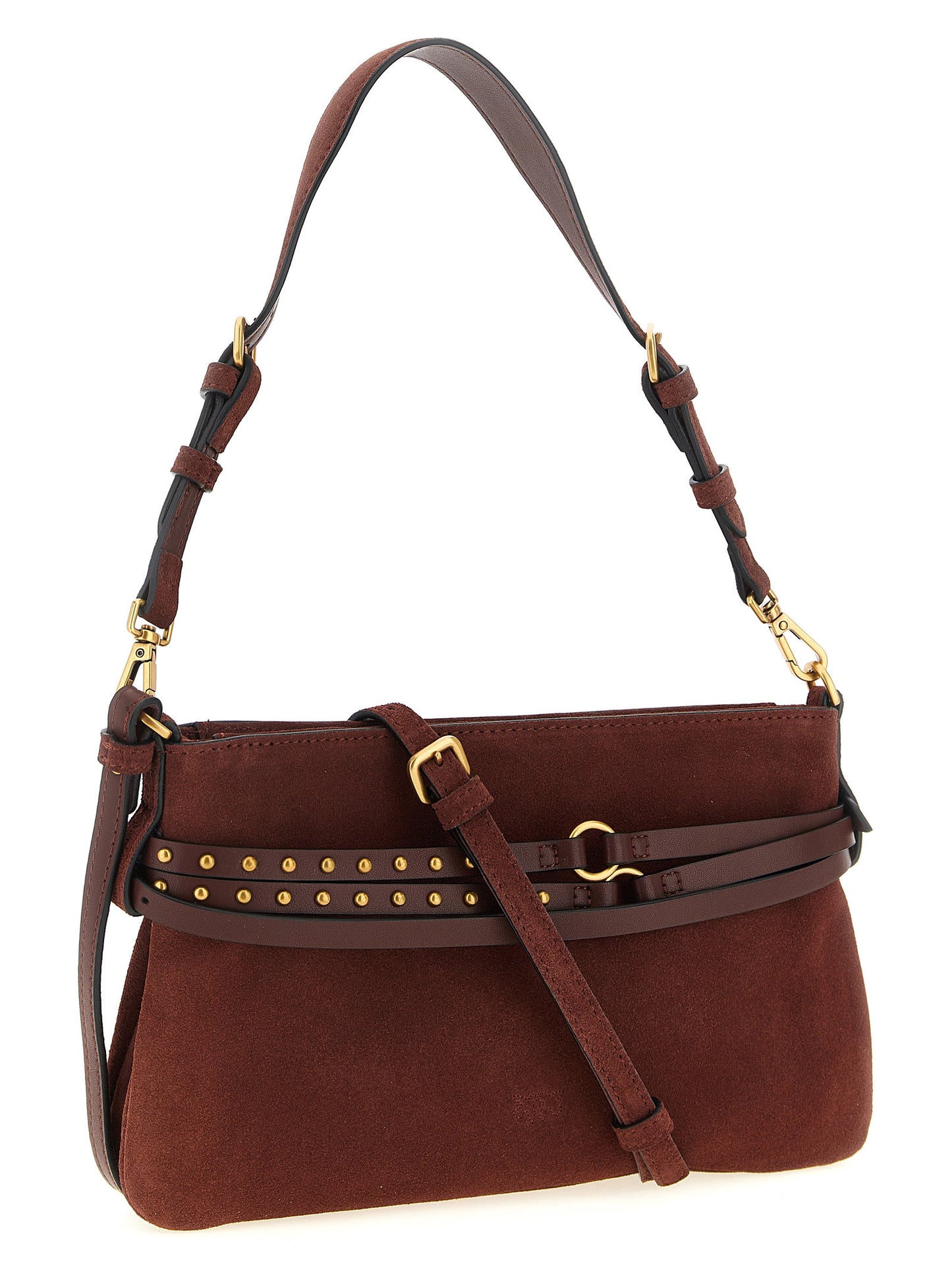 Mini Shoulder Bag by PINKO for women in lamb leather bordeaux features a statuesque silhouette, showcasing a secure zipper & buckle and statuesque with versatile shoulder-strap, adjustable-strap, belt-strap & handle for a statuesque finish.