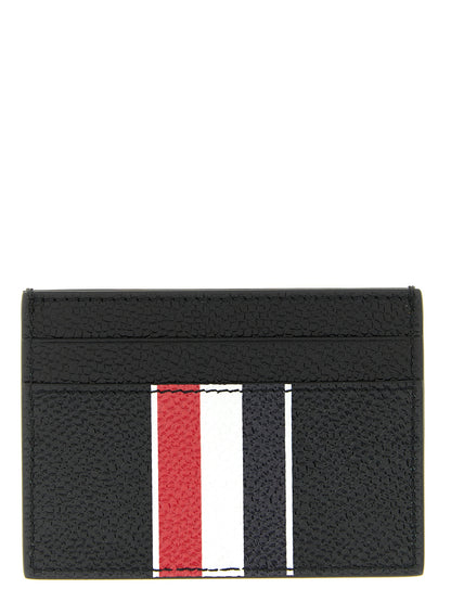 Cardholder Card Case by Thom Browne for men in calfskin leather black, signature & print features an refined silhouette from the Calfskin Leather Cardholder Card Case collection, highlighting refined card-organization for a premium and sophisticated look.