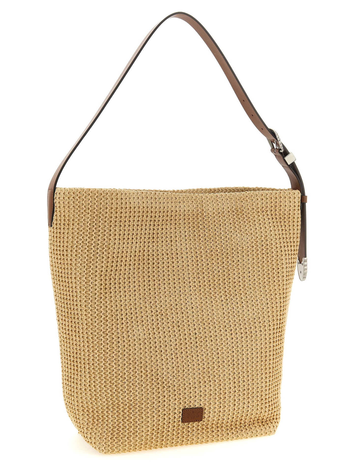Shoulder Bucket Bag by PINKO for women in bos taurus calf suede leather beige features a effortless sophistication silhouette, secured by a buckle with ample and versatile shoulder-strap & adjustable-strap for a effortless sophistication finish.