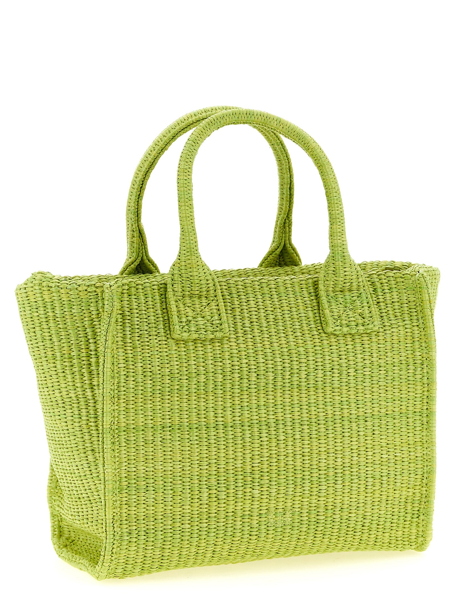 Mini Beach Shopper Tote Bag by PINKO for women in polyester polyurethane & polyethylene bicolour & green showcases a statuesque Love Birds Polyester Polyurethane & Polyethylene Mini Beach Shopper Tote Bag design, featuring a secure zipper, ample , and versatile for a statuesque finish.