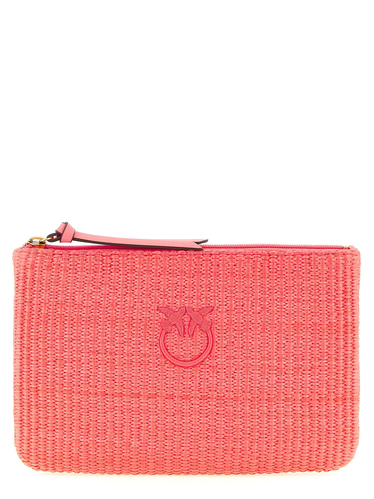 Clutch Handbag by PINKO for women in cotton polyester fuchsia features a architectural silhouette, showcasing a secure zipper, ample , and versatile for a architectural finish.