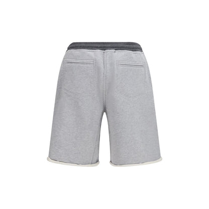 Bermuda Shorts by Brunello Cucinelli for men in cotton gray & signature presents a contemporary silhouette, showcasing a contemporary athletic & regular-fit with a refined short and elegant .