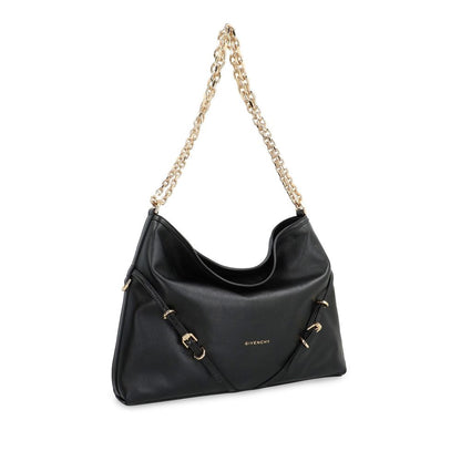 Shoulder Bag by Givenchy for women in calfskin leather & cotton black & gold features a stately silhouette, showcasing a secure , ample , and stately shoulder-strap & adjustable-strap for a stately finish.