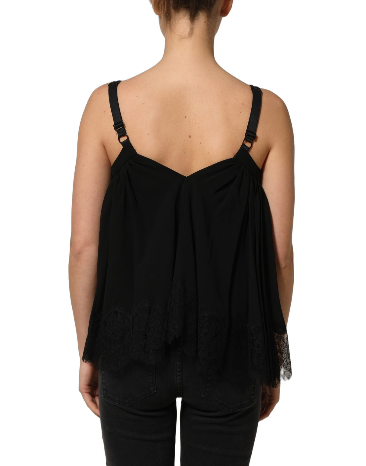 Dolce & Gabbana Women's Sleeveless Lace & Silk Tunic - Black Floral
