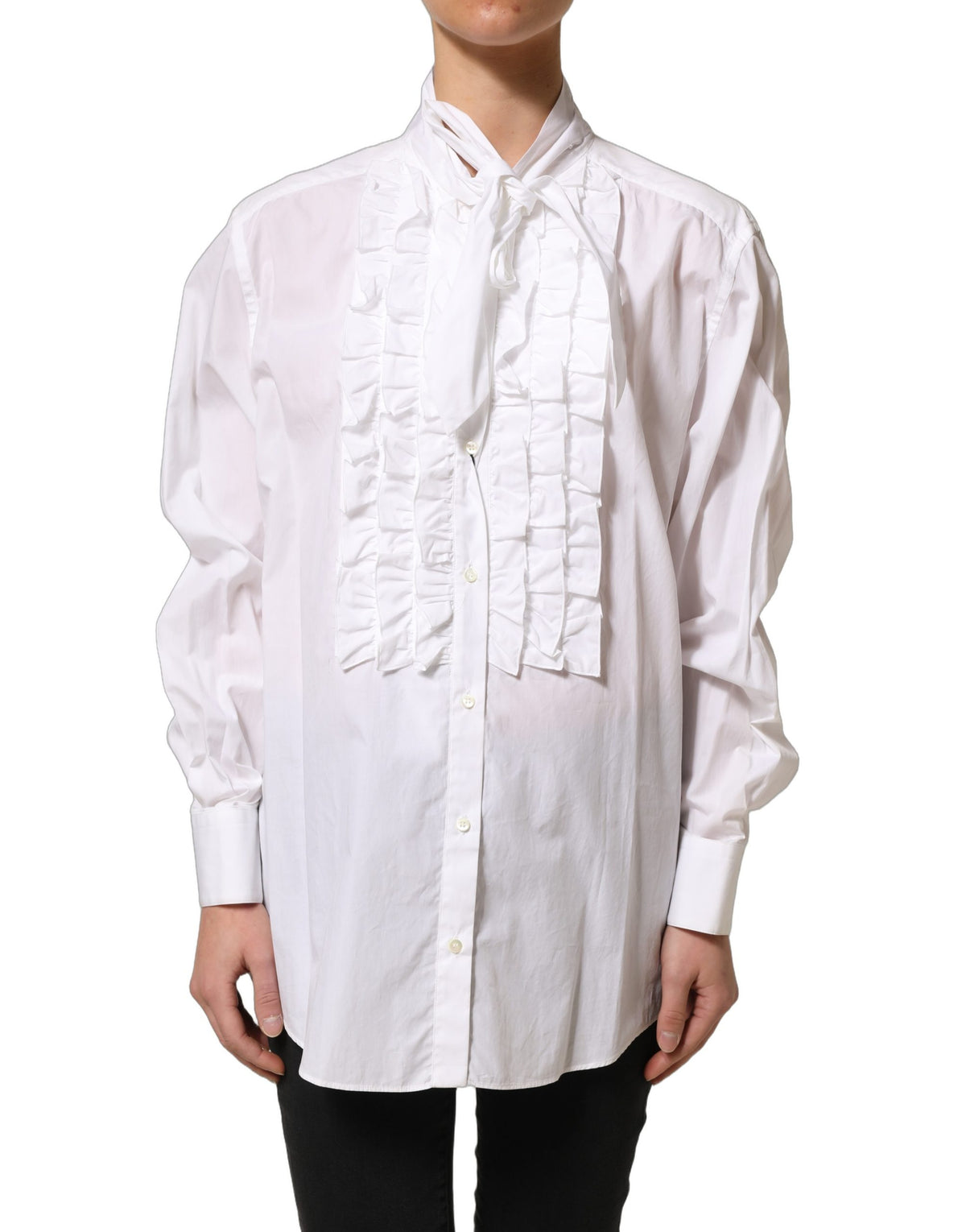 Dolce & Gabbana Women's Long-Sleeve Cotton Blouse - White