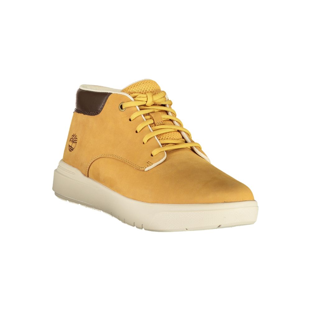 Athletic Sneakers by Timberland for men in polyurethane cotton blue, brown & signature presents a sleek silhouette, perfectly capturing the athletic style essence of Men's Athletic Polyurethane Cotton Sneakers with its sleek design and premium finish.