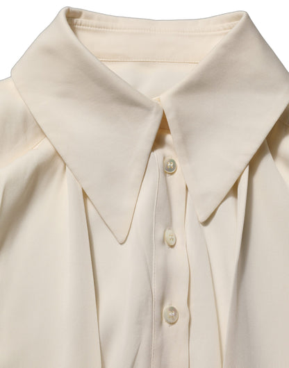Dolce & Gabbana Women's Long-Sleeve; Short-Sleeve Silk Blouse - Ivory White