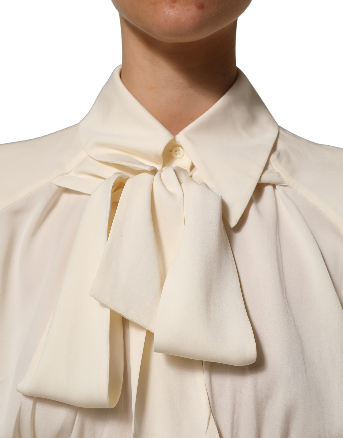 Dolce & Gabbana Women's Long-Sleeve; Short-Sleeve Silk Blouse - Ivory White