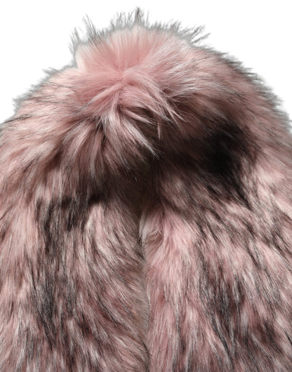 Dolce & Gabbana Pink Acrylic Faux Fur Knit Shrug Vest Top