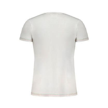 T-Shirt by Aeronautica Militare for men in stretch cotton white, signature & print features a plush silhouette, showcasing a sophisticated v-neck neckline and for a truly plush finish.